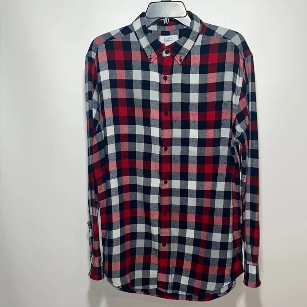 Croft & Barrow Red and Black Casual Button Down Shirt